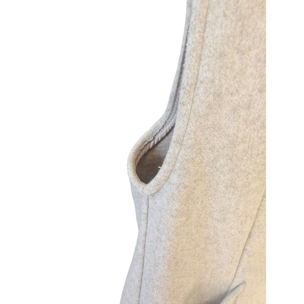 ZARA Soft Beige Double Breasted Sleeveless Long Waistcoat Vest Coat Small - Picture 5 of 8